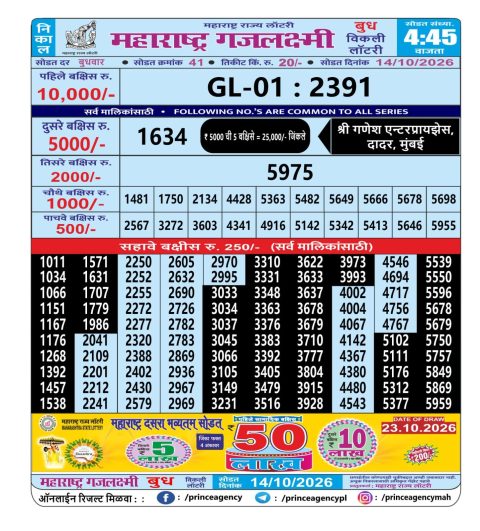 Everest Result Today Dear Lottery Chart