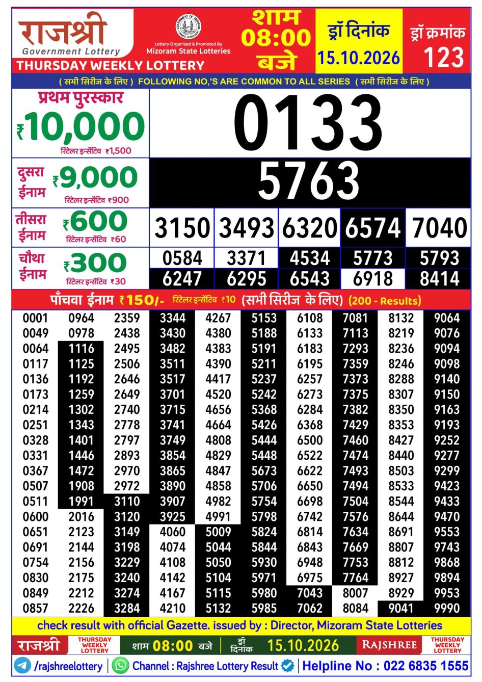 Everest Result Today Dear Lottery Chart