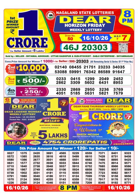 Everest Result Today Dear Lottery Chart