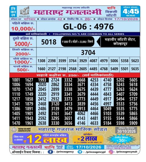 Everest Result Today Dear Lottery Chart