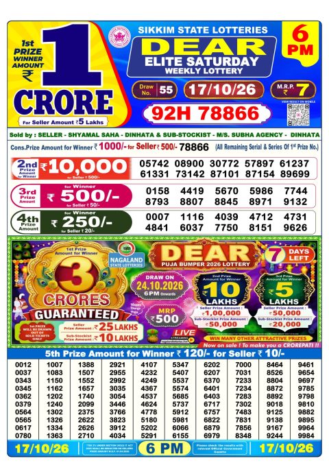 Everest Result Today Dear Lottery Chart