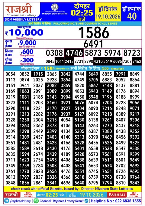Everest Result Today Dear Lottery Chart