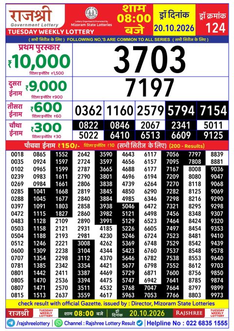 Everest Result Today Dear Lottery Chart