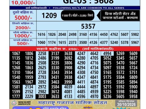 Everest Result Today Dear Lottery Chart