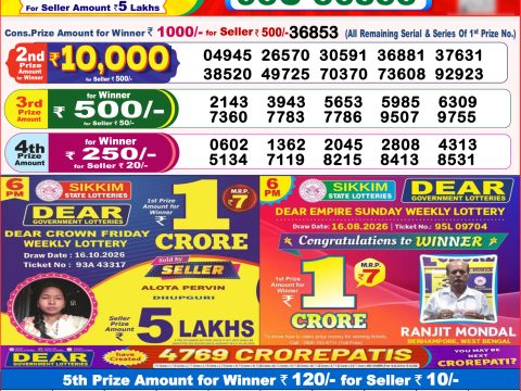 Everest Result Today Dear Lottery Chart
