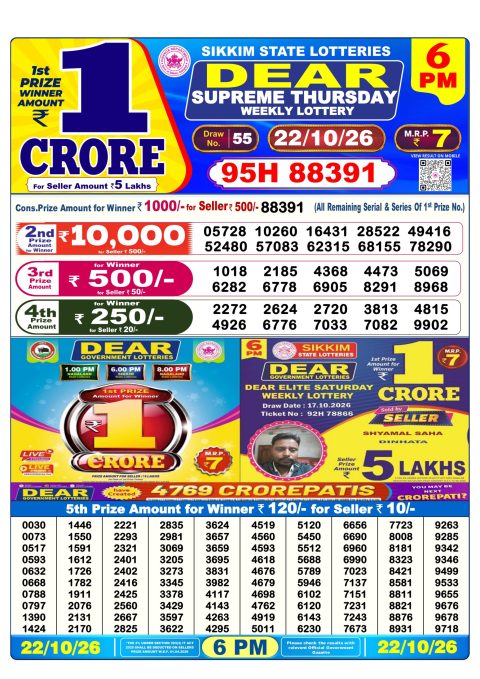 Everest Result Today Dear Lottery Chart