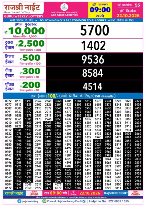 Everest Result Today Dear Lottery Chart