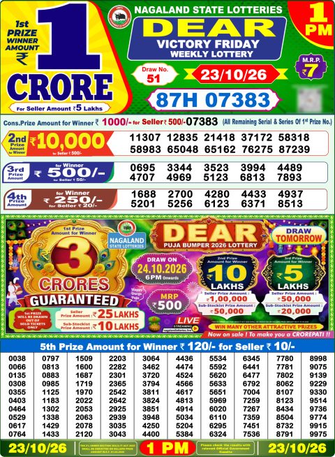 Everest Result Today Dear Lottery Chart