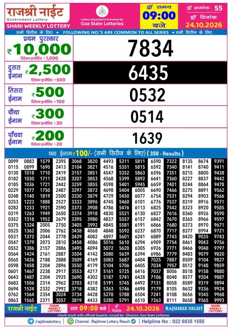 Everest Result Today Dear Lottery Chart