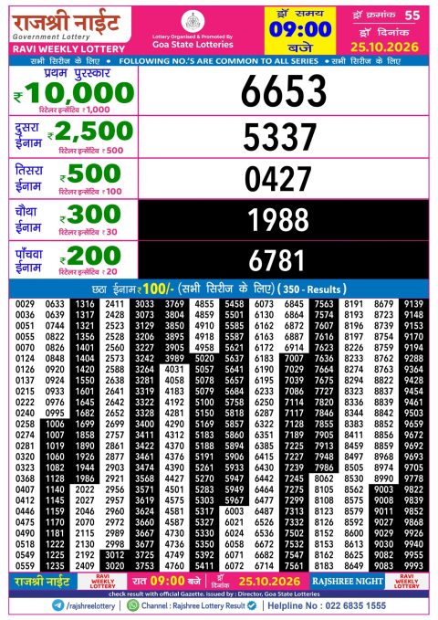Everest Result Today Dear Lottery Chart