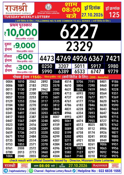 Everest Result Today Dear Lottery Chart