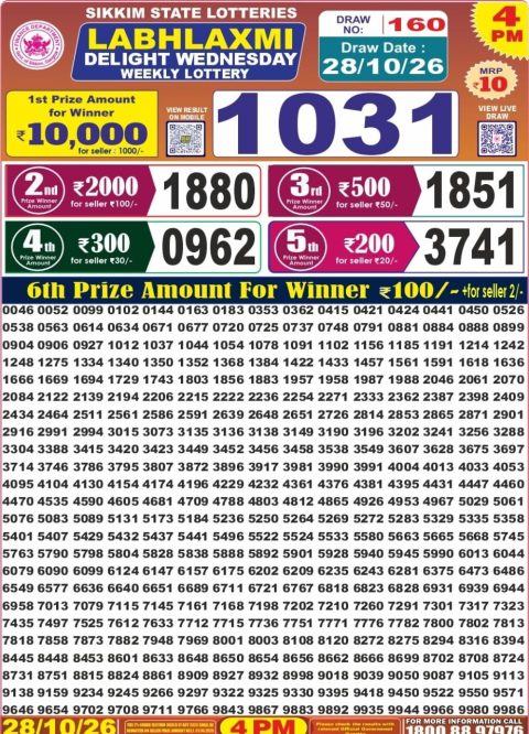 Everest Result Today Dear Lottery Chart