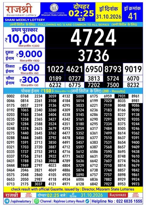 Everest Result Today Dear Lottery Chart